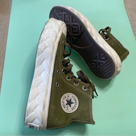 Converse Chuck Taylor All Star Lift Platform Moss Green Sneakers Size 5.5 - Picture 14 of 14